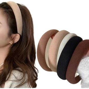 NWT Padded Fabric Headband in Light Coffee